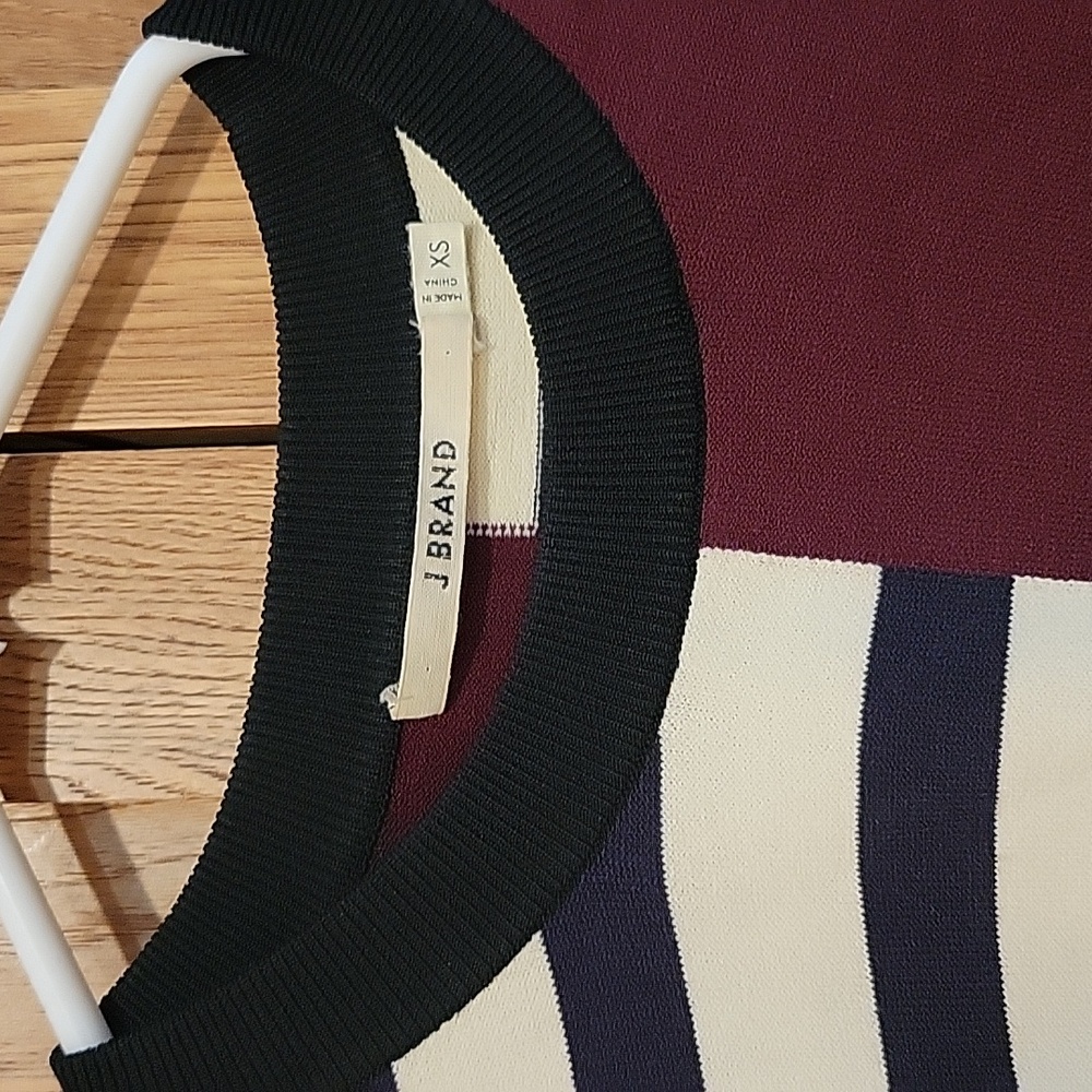 J Brand Womens San Marino CrewNeck Long Sleeve Striped Sweater Size XS - Picture 9 of 9